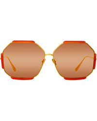 Linda Farrow - Margot Hexagon Sunglasses - Lyst