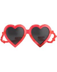 Jeremy Scott Heart Sunglasses - Red