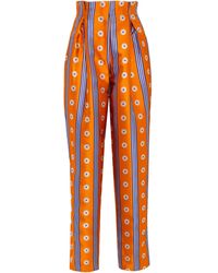 Lisou Clara Blue Orange Colline Jacquard Trousers