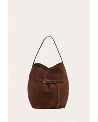 Liffner - Belted Bucket Bag Large Dark Suede - Lyst