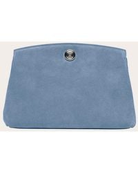 Liffner - Pushlock Pouch Denim Suede - Lyst