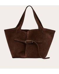 Liffner - Belted Tote Dark Suede - Lyst