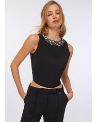 Liu Jo - Liu Jo Top Mit Strass - Lyst