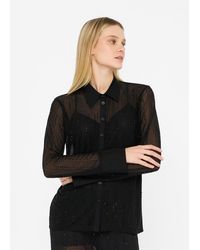 Liu Jo - Liu Jo Hemdbluse Aus Tüll Mit Strass - Lyst