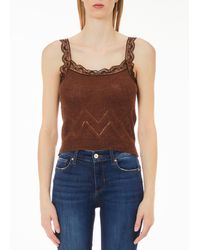 Liu Jo - Liu Jo Top En Maille Avec Dentelle - Lyst