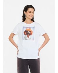 Liu Jo - Liu Jo T-Shirt Con Stampa E Strass - Lyst
