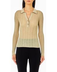 Liu Jo - Liu Jo Poloshirt Aus Strick-Lurex - Lyst