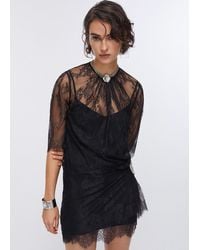 Liu Jo - Liu Jo Robe Courte En Dentelle Chantilly - Lyst