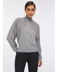 Liu Jo - Liu Jo Pull À Col Roulé En Laine Avec Dentelle - Lyst