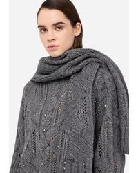 Liu Jo - Liu Jo Écharpe En Laine Mélangée Avec Strass - Lyst