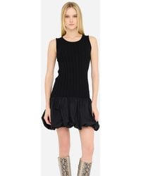 Liu Jo - Liu Jo Langes Kleid Aus Strick Und Popeline - Lyst