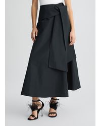 Liu Jo - Liu Jo Jupe Longue Noire En Taffetas - Lyst