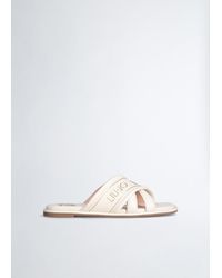 Liu Jo - Liu Jo Flache Sandale Mit Logo - Lyst