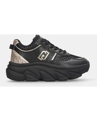 Liu Jo - Liu Jo Sneakers À Semelle Épaisse En Cuir Avec Glitter - Lyst