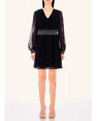 Liu Jo - Liu Jo Abito Corto Nero Con Ricami - Lyst