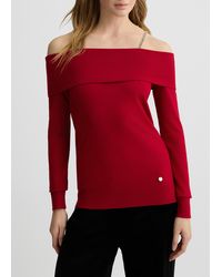 Liu Jo - Liu Jo Maglia Con Scollo Bardot E Pietre Gioiello - Lyst