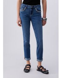 Liu Jo - Vaqueros Pitillo Con Bordados Joya - Lyst