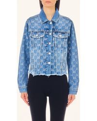 Liu Jo - Liu Jo Veste En Toile Denim Avec Logo Et Strass - Lyst