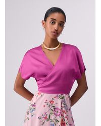Liu Jo - Überkreuztes Top Aus Satin - Lyst
