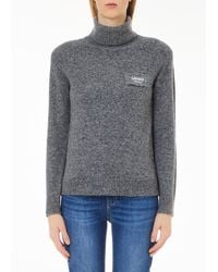 Liu Jo - Liu Jo Pull À Col Roulé En Laine Mélangée Avec Logo - Lyst