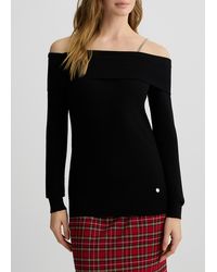 Liu Jo - Liu Jo Pull À Encolure Bardot Avec Pierres Bijoux - Lyst