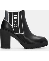 Liu Jo - Liu Jo Stiefelette Aus Leder Mit Logo - Lyst
