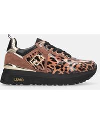 Liu Jo - Liu Jo Sneakers À Plateforme En Vernis Animalier - Lyst
