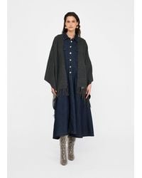 Liu Jo - Liu Jo Poncho Con Logo E Frange - Lyst
