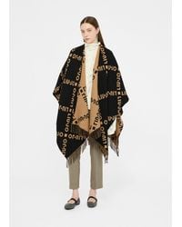 Liu Jo - Liu Jo Poncho Mit Logo Und Fransen - Lyst
