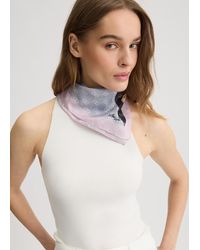 Liu Jo - Liu Jo Foulard Grigio Con Angolo Floreale - Lyst