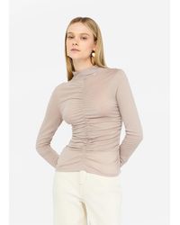 Liu Jo - Liu Jo Top Froncé En Laine Mélangée - Lyst