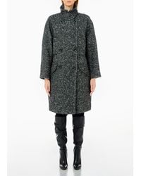 Liu Jo - Liu Jo Zweireihiger Bouclé-Mantel Aus Wollgemisch - Lyst