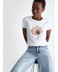 Liu Jo - Liu Jo T-shirt Avec Imprimé Floral Et Strass - Lyst