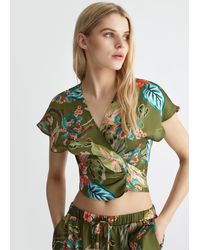 Liu Jo - Liu Jo Chemise Cropped Avec Imprimé Tropical - Lyst