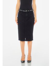 Liu Jo - Liu Jo Jupe En Toile Denim Avec Ceinture Logotée - Lyst