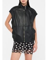 Liu Jo - Veste Sans Manches Oversize En Cuir - Lyst