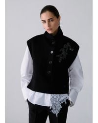 Liu Jo - Vestes Sans Manches En Laine Avec Broderie Bijou - Lyst