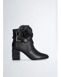 Liu Jo - Liu Jo Leder-Stiefelette Mit Blumendetail - Lyst