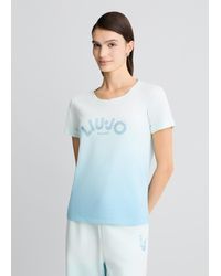 Liu Jo - Liu Jo T-shirt Con Logo E Strass - Lyst