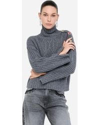 Liu Jo - Liu Jo Pull À Col Roulé En Laine Avec Boutons Bijoux - Lyst