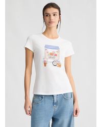 Liu Jo - Liu Jo T-shirt Con Stampa E Strass - Lyst