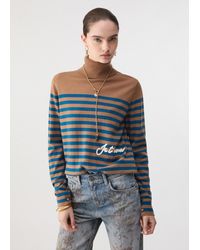 Liu Jo - Jersey De Cuello Alto A Rayas Con Bordado - Lyst