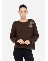 Liu Jo - Liu Jo Maglia 100% Lana Con Ricamo Gioiello - Lyst