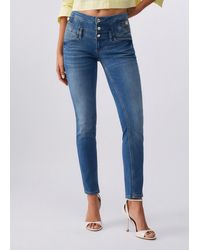 Liu Jo - Vaqueros Pitillo Con Strass - Lyst