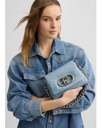 Liu Jo - Liu Jo Kleine Tasche Lapuffy Aus Denim Mit Strass - Lyst