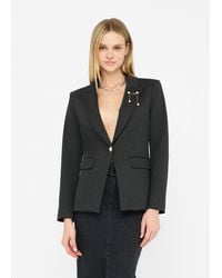 Liu Jo - Liu Jo Blazer Avec Broche Ornée De Pierres - Lyst