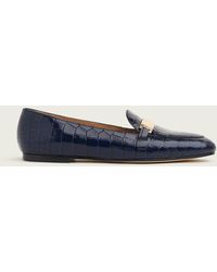 LK Bennett Primrose Croc-effect Leather Loafers - Blue
