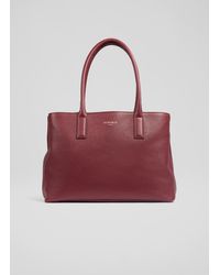 LK Bennett Lilian Grainy Leather Tote Bag - Red