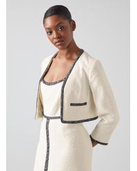 LK Bennett - Tara Ivory Recycled Cotton Tweed Jacket - Lyst