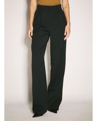 Saint Laurent - Wide-Leg Wool Pants - Lyst